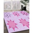 thumbnail image 3 of Ahgly Tapis Rectangulaire Lavable en Machine Orchidée Violet, 6 Pieds x 9 Pieds, 3 of 7