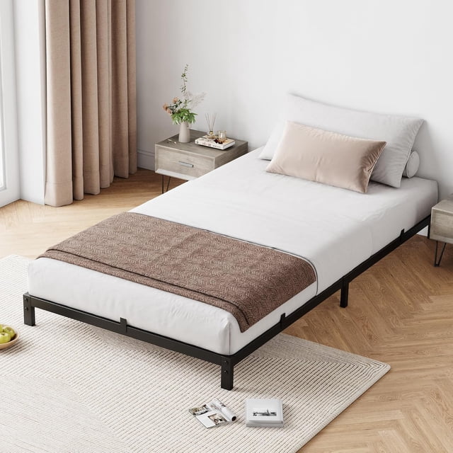 Eastvita 14-Inch Full Metal Platform Bed Frame with Heavy Duty Slats/Strong Bearing Capacity//Under Bed Storage/No Box Spring Needed