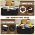 thumbnail image 4 of Gymax Set Of 2 Outdoor Rattan Fire Table Set w/ Tank Cover Tempered Glass Tabletop Black, 4 of 6
