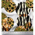 thumbnail image 1 of Soimoi White Rayon Fabric Leopard & Wild Animal Skin Print Sewing Fabric BTY 42 Inch Wide, 1 of 3