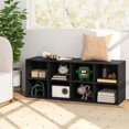 thumbnail image 4 of Costway Shoe Bench 8 Cubbies Shoe Organizer with 500 LBS Weight Capacity Cubby Shoe Rack Black, 4 of 10