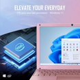 thumbnail image 2 of CHIBBS 10.1" Laptop PC Propulsé par Windows 11, Intel N4120, 8 Go Ram + 128 Go Rom, USB, HDMI, Bluetooth, Wi-Fi - Rose, 2 of 8