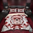 thumbnail image 1 of White Goth Bedding Set, Comforter or Duvet, Gothic Bed Cover, Bedroom Decor,, 1 of 7