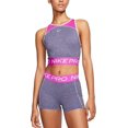 thumbnail image 1 of Nike Pro Shorts 3′′ pour Femmes Gris Chiné (cj3641-424)/rose, Très Grand, 1 of 2