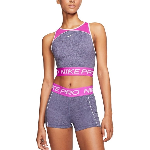 Nike Pro Women`s 3″ Shorts Heather Grey(cj3641-424)/Pink, X-Large