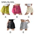 thumbnail image 3 of fastboy Jupes-Shorts pour Femmes Robe Unie Décontractée à Cordon Mini Ligne A Mode Taille Haute Été Style Coréen pour Sports Rose Rouge S, 3 of 6