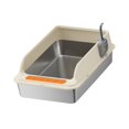 thumbnail image 1 of lionlar Cat Litter Box Cat Sand Box Heightened Fence Anti Splashing Kitty Litter Pan Khaki, 1 of 9