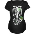 thumbnail image 1 of St. Patrick's Day - Irish Baby Skeleton Black Maternity Soft T-Shirt, 1 of 1