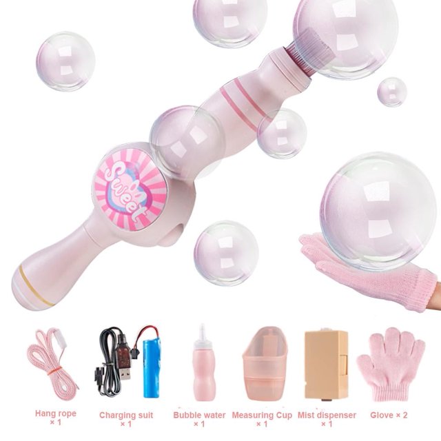 Colorful Smoke Bubbles Machine Elastic Bubble Fog Wand, Magic Interactive Fog Bubbles Machines for Party, with Elastic Smoke Effect, Lightweight Design