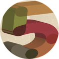 thumbnail image 1 of Ahgly Company Tapis de Zone Rond d'Intérieur Lavable à la Machine, Transitionnel, Rouge Brique de Feu, 5 Pieds Rond, 1 of 7