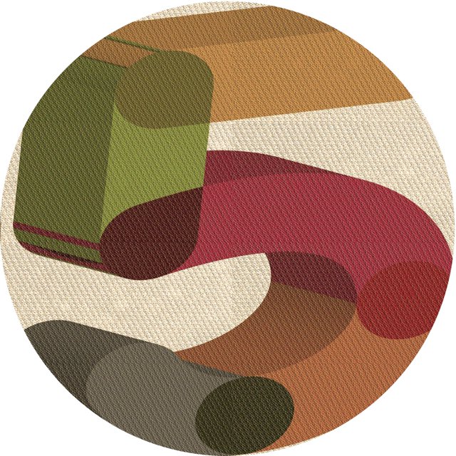Ahgly Company Tapis de Zone Rond d'Intérieur Lavable à la Machine, Transitionnel, Rouge Brique de Feu, 5 Pieds Rond