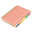 thumbnail image 1 of Notebook with Dividers, 5.7x8.3 inch Personalized Notebook, Pink Notebook, Spiral Design, for 5 Subjects, Striped, 300 Page, for Note-taking, 1 of 9