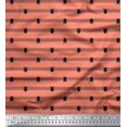 thumbnail image 1 of Soimoi Orange Satin Silk Fabric Stripe & Beetles Insects Decor Fabric Printed Yard 42 Inch Wide, 1 of 1
