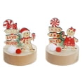 thumbnail image 1 of Gingerbread And Candycane On Wood Base Decor (Asstd) - Set of 6, 1 of 3