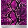 thumbnail image 2 of Soimoi Pink Modal Satin Fabric Leopard & Snake Animal Skin Decor Fabric Printed Yard 42 Inch Wide, 2 of 3