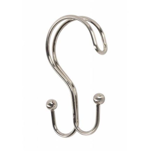 Carnation Home Fashions SLM-DO-69 Double Type Brossé Nickel Lourd Métal Rideau de Douche Crochets&44; Ensemble de 12