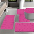 thumbnail image 1 of Fridja Bathroom Rugs 5 Piece - Absorbent Memory Foam Bath Mat for Bathroom, Non-Slip, Machine Washable, Dries Quickly, Bathroom Mat Set Pink, 1 of 5