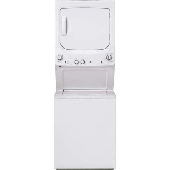 GE Laveuse et Sécheuse à Gaz Unitized Spacemaker de 27 Pouces Blanche - GUD27GSSMWW