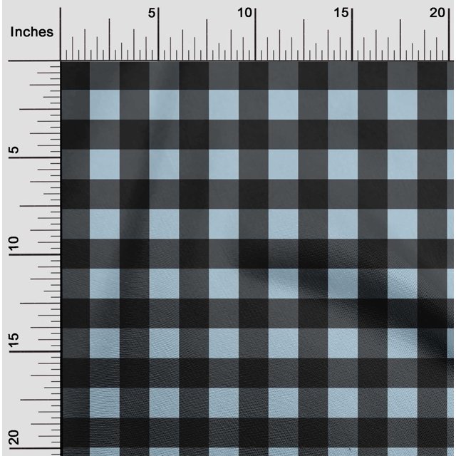 oneOone Georgette Viscose Fabric Gingham Check Printed Craft Fabric BTY 42 Inch Wide