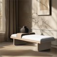 thumbnail image 2 of Meridian Furniture Arlington Cream Chenille Fabric Bench, 2 of 17