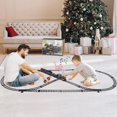 thumbnail image 2 of Train Set for Kids,Remote Control Electric Train Set for Children with Tracks,Steam Locomotive Engine w/Smoke Sound Light Cargo Vehicle,Christmas Bir, 2 of 8