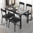 thumbnail image 1 of Twister.CK Dining Table Set with 4 Soft Cushioned Chairs, 5-Piece Kitchen Table & Chairs Set, for Kitchens, Dining Rooms, Apartments, Studios, Black, 1 of 9