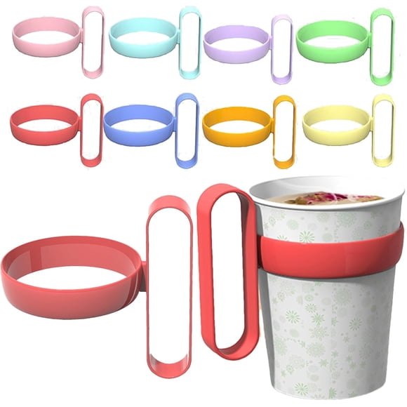 Reusable Cup Carrier with Handle Set of 10, Anti-Scalding Hot Water Cup Grip, Sleeve Holder for Disposable Coffee Cups