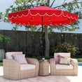 thumbnail image 4 of Costway Parasol de Patio Solaire de 10 Pi avec 24 Lumières DEL, 8 Baleines et Réglage d'Inclinaison, Rouge, 4 of 10