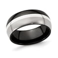 thumbnail image 1 of Bague Alliance pour Homme en Titane Bombé Bicolore (9 mm), 1 of 4