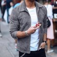 thumbnail image 2 of Rain Jacket mens Fashion Casual Solid Color Jacket Outdoor Zipper Jacket Tooling Jacket, 2 of 9