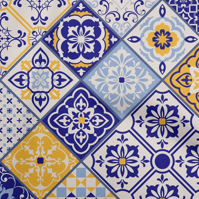 oneOone Georgette Viscose Royal Blue Fabric Abstract Traditional Craft Projects Decor Fabric Printed By The Yard 42 Inch Wide