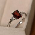 thumbnail image 1 of Garnet Engagement Rings,Sterling Silver,Wedding,Anniversary Gift Ring For Women, 1 of 4
