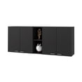 thumbnail image 4 of Pemberly Row Armoire Murale Moderne Deux Tablettes Bois d'Ingénierie Noir, 4 of 7