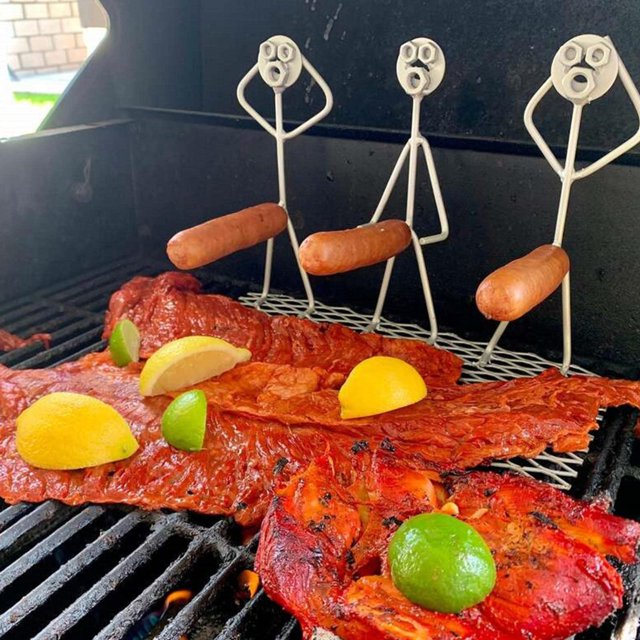 Iodue Barbecue forks Stainless Steel Hot Dog Cotton Candy Baking Machine Portable Hot Dog Baking Rack Metal Sausage Barbecue Tool Barbecue Hot Dog Cookware Basket Wind Rack Barbecue Accessories