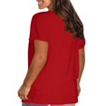 thumbnail image 3 of TACILIP T-Shirts pour Femmes Grande Taille à Manches Courtes Col Ras du Cou T-Shirts d'Été T-Shirts Décontractés Hauts pour l'École et le Bureau Tenues Mode, 3 of 4