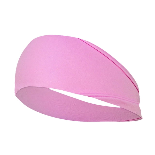 XASZHN Yoga Elastic Headbands for Women Workout Running Non Slip Pink_005 One Size