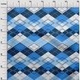 thumbnail image 3 of oneOone Viscose Jersey Blue Fabric Check Sewing Craft Projects Fabric Prints By Yard 60 Inch Wide, 3 of 5