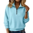thumbnail image 1 of Chandails pour Femmes, Chandail en Tricot Uni à Demi-Glissière avec Col Rabattu à Manches Longues, Chandail pour Femmes, 1 of 9