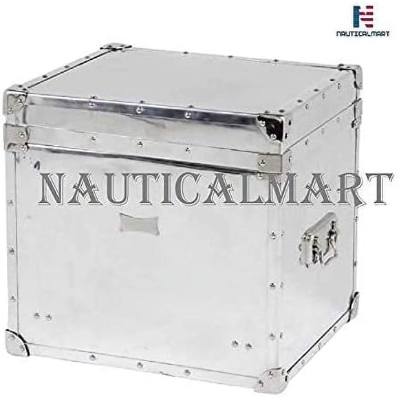 Nauticalmart Armoire Avion Coffre Aluminium Poli - Art Déco Baroque Art Nouveau Armoire