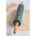thumbnail image 4 of Fox Run Natural Marble Rolling Pin with Wooden Base, Green, 10 inches, 4 of 8