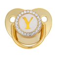 thumbnail image 1 of XZNGL Pacifier Clips Baby Girl Baby Pacifier 26 Letter Name Initials Clip Silicone Baby Pacifier Golden Shiny Newborn Pacifier Silicone Pacifier Clip, 1 of 3