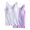 thumbnail image 4 of Womens Cotton Camisole Adjustable Camisole With Frame Bra Stretch Undershirt, 4 of 6