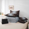 thumbnail image 4 of YST Brown and Grey Gradient Bed in a Bag, Modern Abstract Aesthetic Comforter Set, Geometry Lines, Twin Size (7 Count), 4 of 4