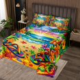 thumbnail image 2 of Erosebridal Beach Slippers Coverlet Set Queen, Palm Plant Bedding Set, Ocean Starfish Decor 3 Pieces, 2 of 5