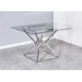 thumbnail image 1 of K-Living Juliet Tempered Glass Dining Table with Chrome Stainless Steel Base, 1 of 1