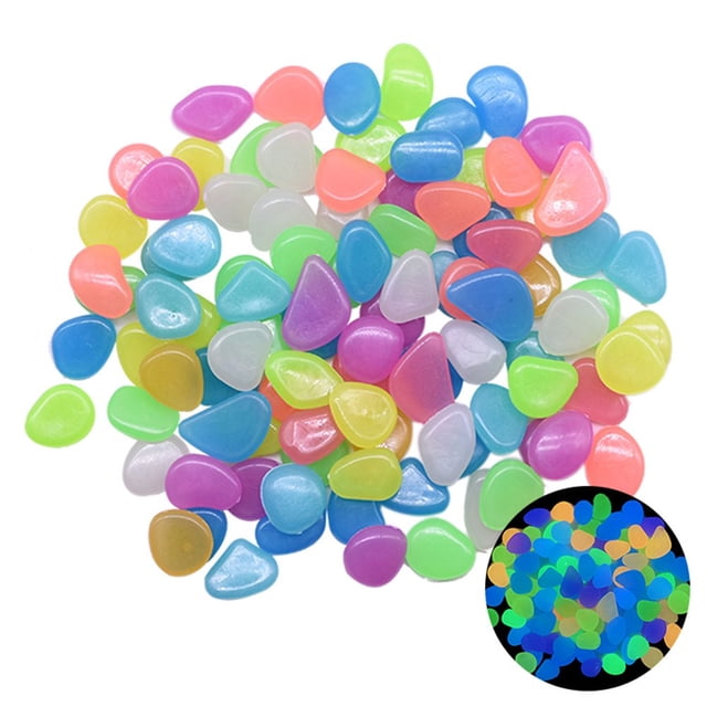 100Pcs Solar Glow Rocks Luminous Cobblestones Luminous Pebbles for Garden Pond Path Lawn Yard Fish Tank Decoration