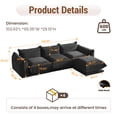 thumbnail image 2 of The Magic Home Convertible Modular L-Shaped Chenille Sectional Sofa, Black, 2 of 12