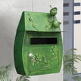 thumbnail image 3 of GROWTH TANK Wall Mount Mailbox Locking Outdoor Retro Vertical Iron Art Letter Box Green, 3 of 9