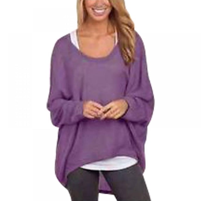 Hauts à Manches Longues Décontractés pour Femmes T-Shirt Top S-XXL