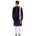 thumbnail image 2 of Vêtements Indiens Ensemble Kurta Pyjama pour Homme avec Foulard Robe de Fête de Mariage (Bleu, TG), 2 of 6